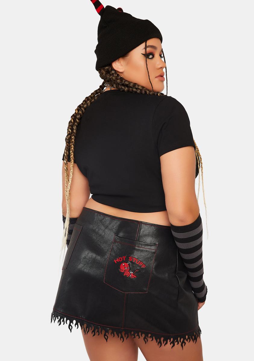 Plus Return To Hell Vegan Leather Skirt Dolls Kill x Hot Stuff Casper,New Products : American Fashion Style Bags On Sale
