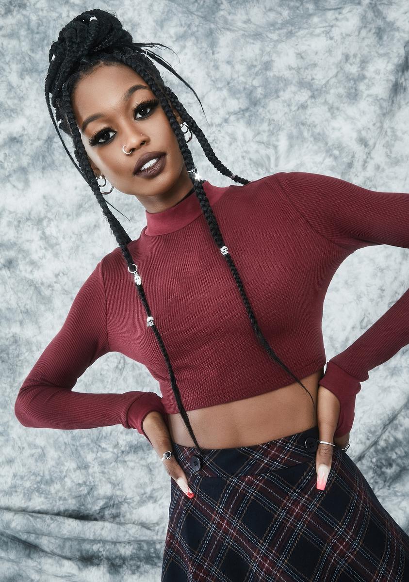 She Won´t Burn Long Sleeve Crop Top dELiA*s by Dolls Kill,New Products : American Fashion Style Bags On Sale