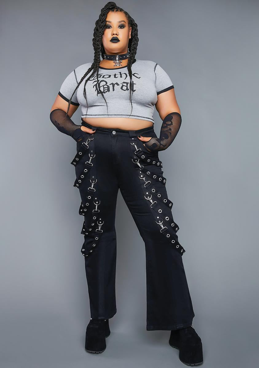 DOLLS KILL Widow Wreak Havoc フレア パンツ 送料込 ボトムス