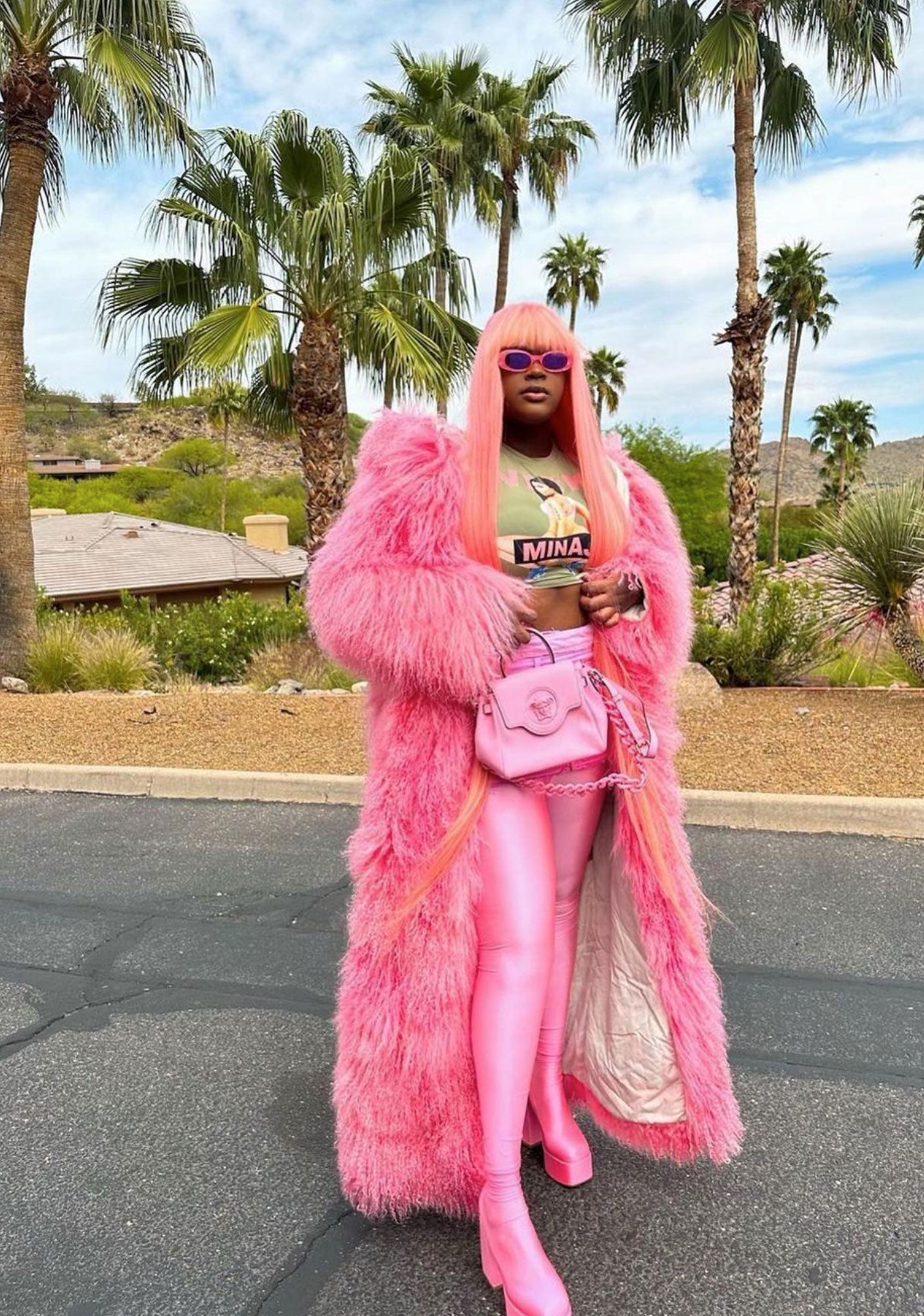 rady ファーベスト　ミレニアムピンク AZALEA WANG TEMPLETON PINK POODLE FAUX FUR OVER THE KNEE BOOT – AKIRA