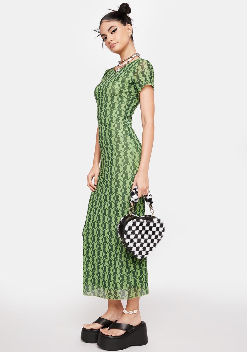 Motel Floral Print Midi Bodycon Dress