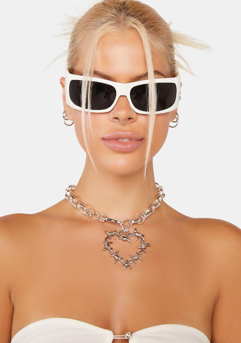 Good Times Eyewear Dragon Tattoo Oval Sunglasses - White