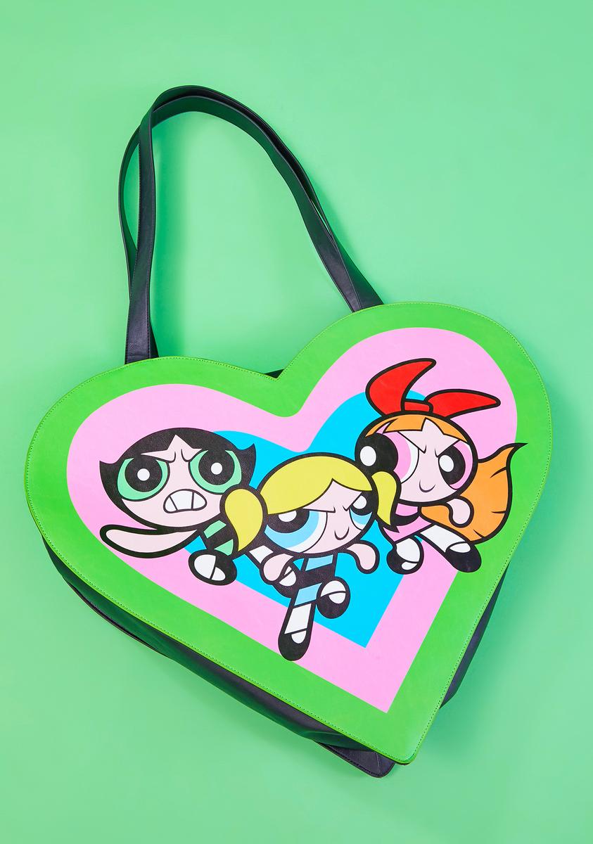 ⭐︎The PowerPuff Girls dollskill Heart Bag Dolls Kill x Powerpuff Girls Graphic Oversized Heart Tote