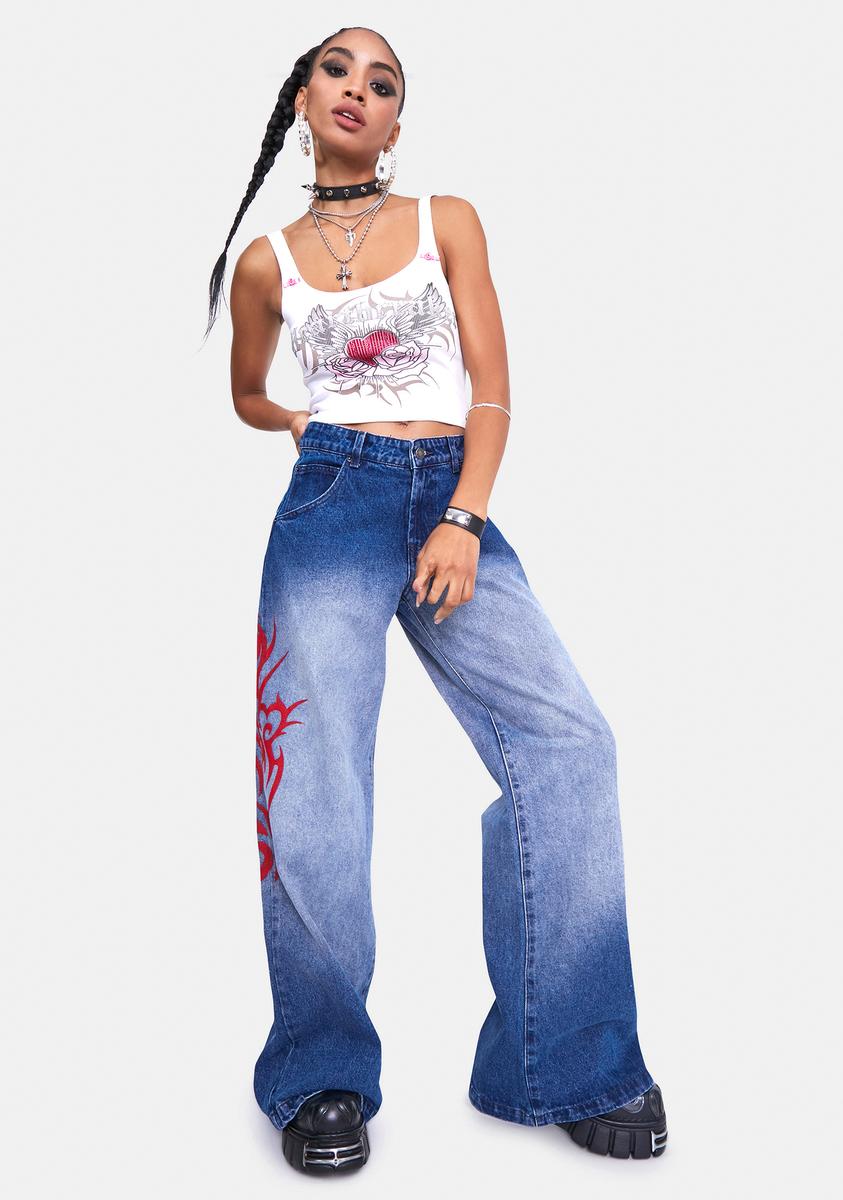 【JADED LONDON】TATTOO TRIBAL DENIM JEANS Jaded London Tattoo Colossus Jeans | Urban Outfitters UK