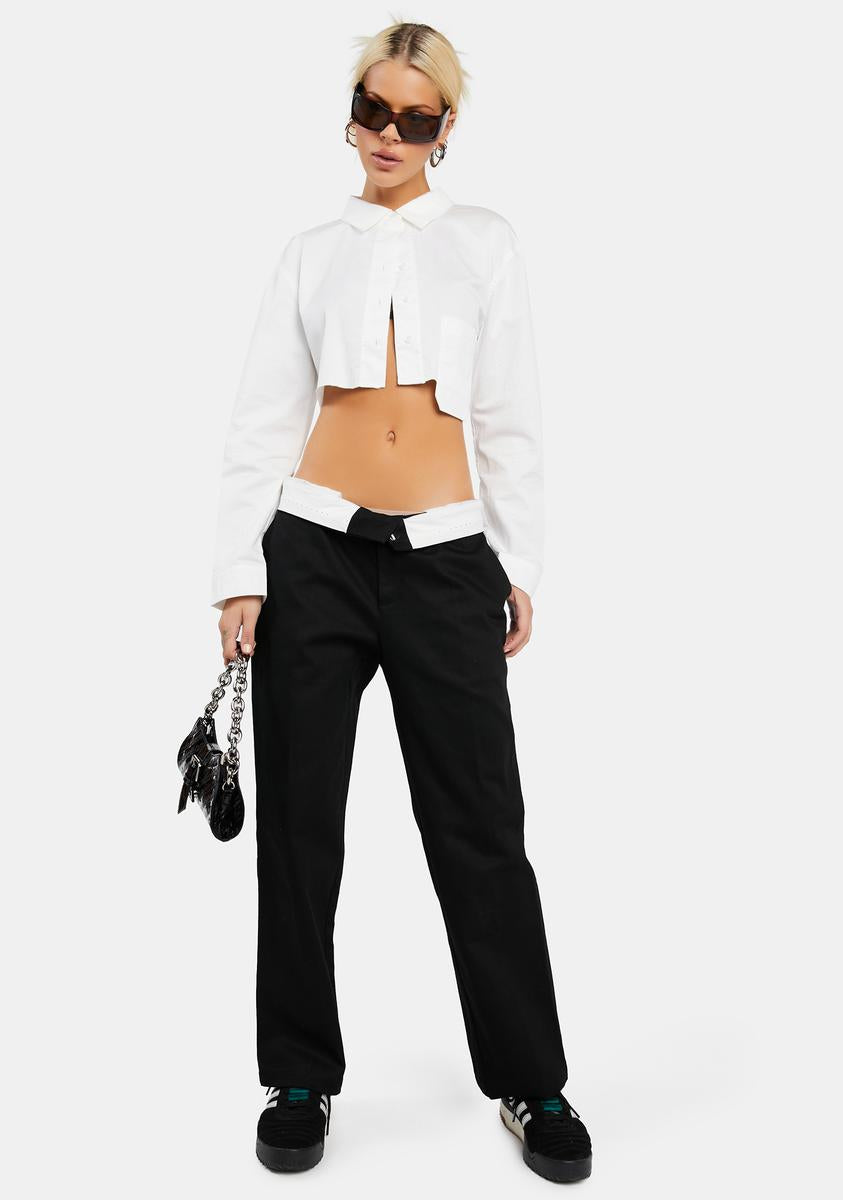 Folded Wide Leg Chino Pants Edikted,New Products : American Fashion Style Bags On Sale
