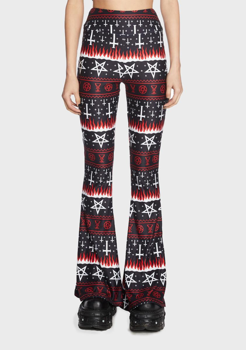Flame Cross Holiday Hellz Bellz Flare Pants Too Fast,New Products : American Fashion Style Bags On Sale