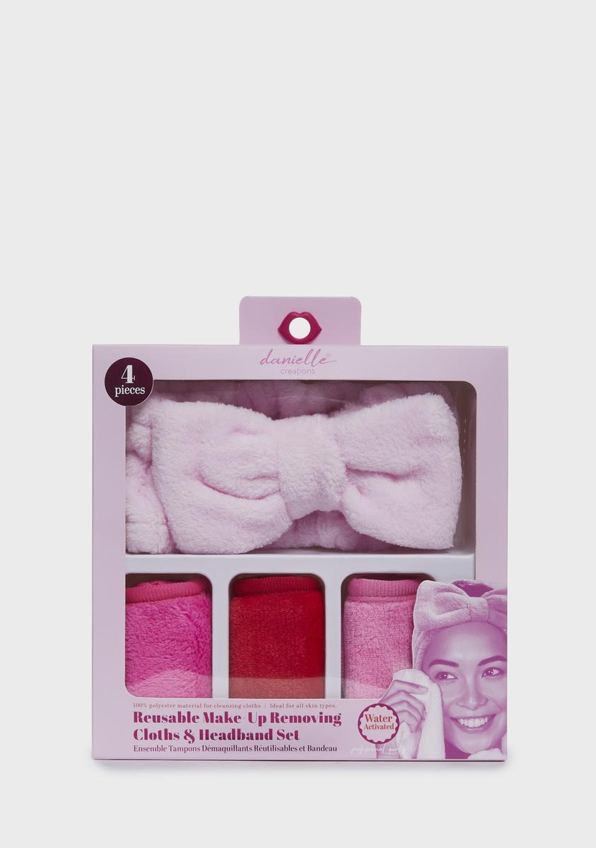 Danielle Creations Cleansing Cloths And Headband Set Pink Dolls Kill