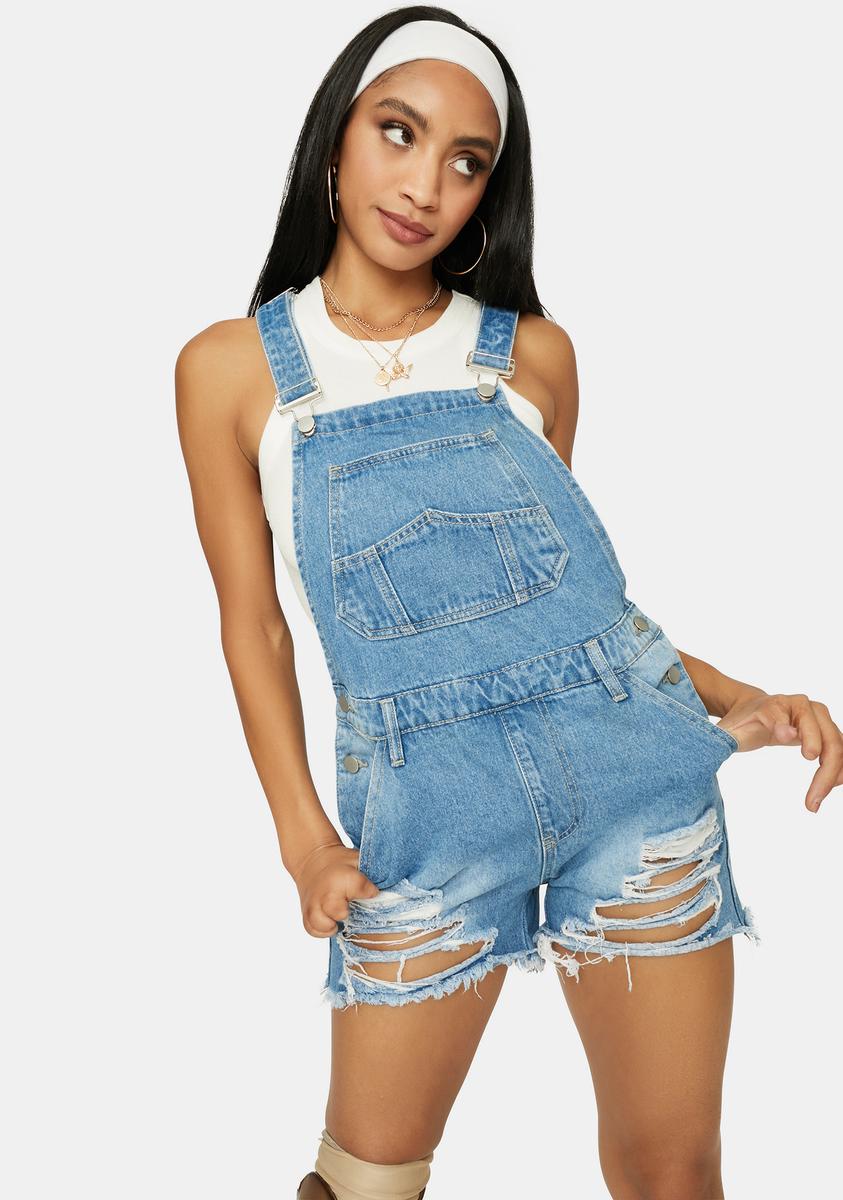 Powder Don't Follow Me Denim Shortalls