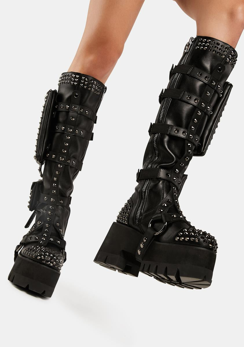 BLACK WORK スカルベスト　hiphop Pleaser Rapture-809-LT in Black Faux Leather/Gold – Pleaser