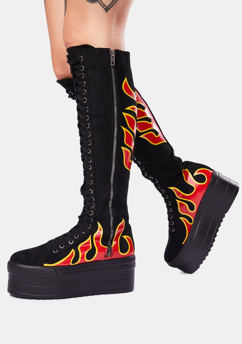 Burning Up Knee High Boots Lamoda,All Products : American Fashion Style Bags On Sale