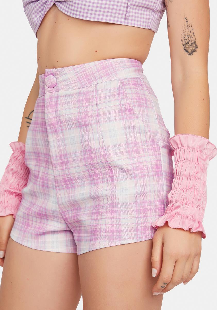 Blush Back 2 School Baddie Plaid Shorts,All Products : American Fashion Style Bags On Sale