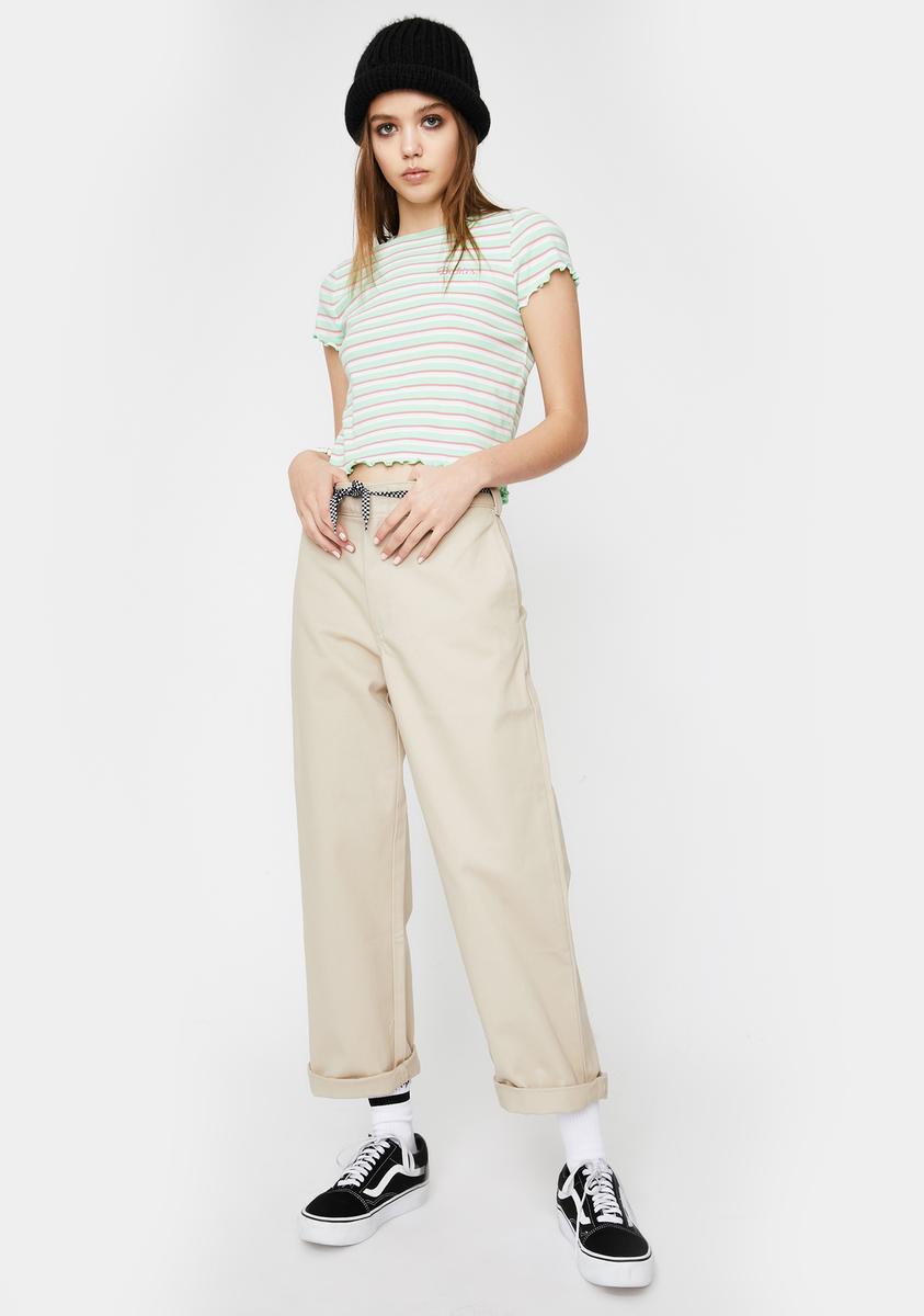 Dickies Girl Sand Work Crop Roll Hem Pants – Dolls Kill