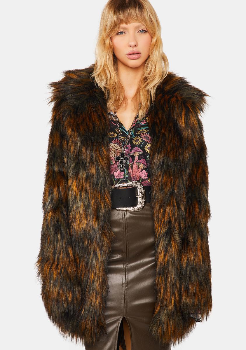 Cognac Recipe For Disaster Faux Fur Coat Current Mood,New Products : American Fashion Style Bags On Sale