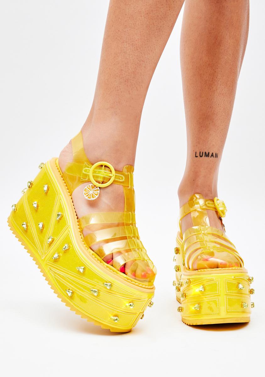 Yellow platform crocs dolls kill online
