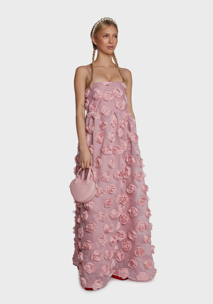 sister jane rose tiered dress 刺繍 Sister Jane Dream Rosette Trapeze Midaxi Dress in Pink | Lyst