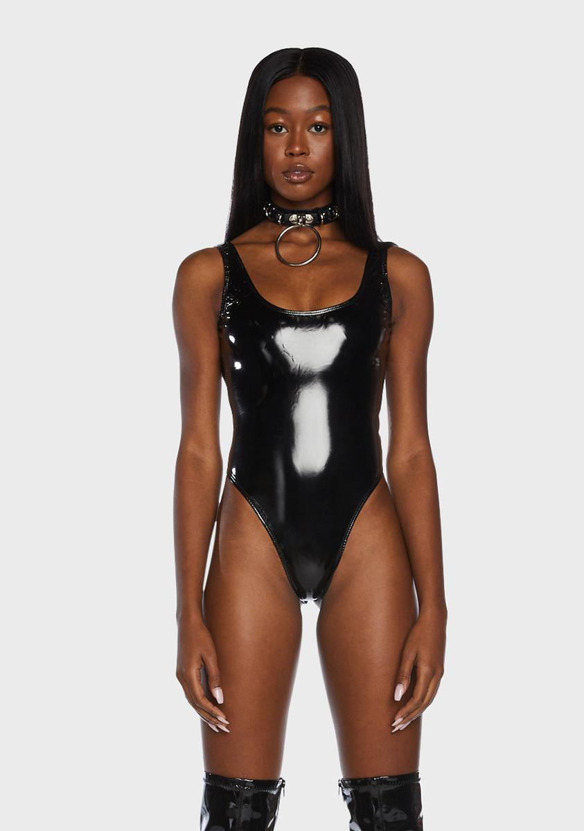 Feel It Out Vinyl Bodysuit,New Products : American Fashion Style Bags On Sale