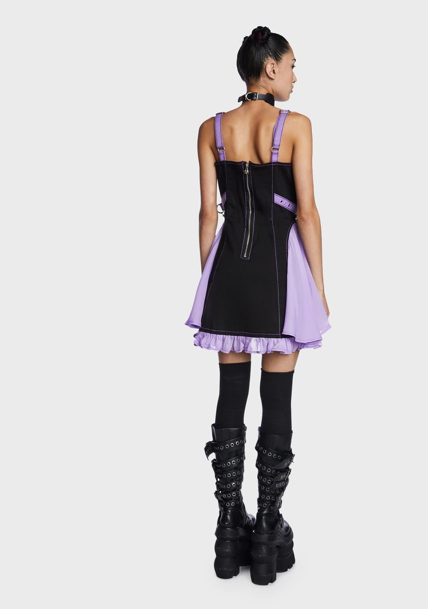 Tripp NYC Chiffon Trim Pleated Mini Dress
