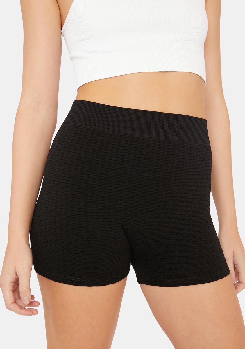 ribbed knit biker shorts