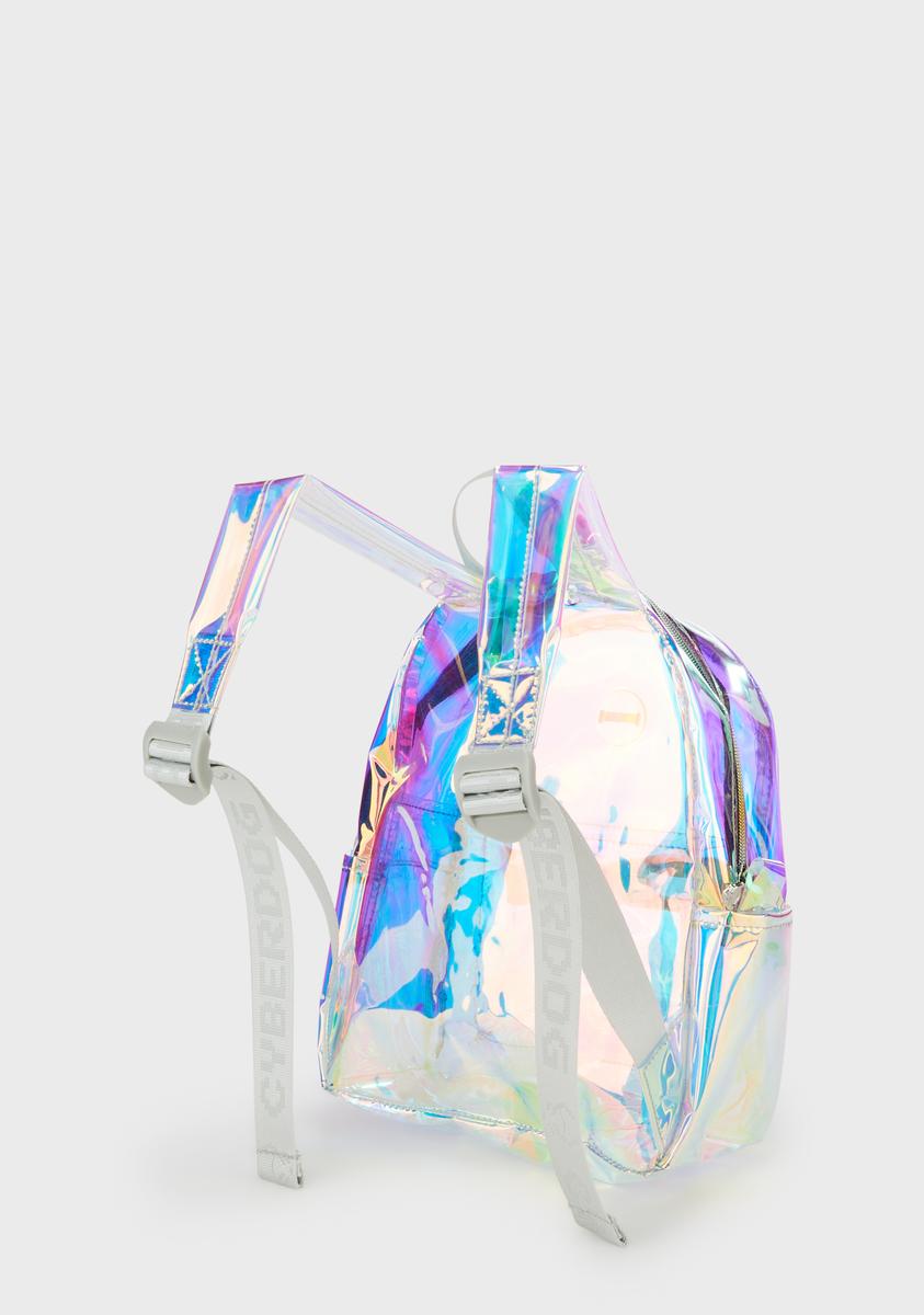 green clear light up mini backpack Cyberdog Clear Iridescent Light Up Backpack – Dolls Kill