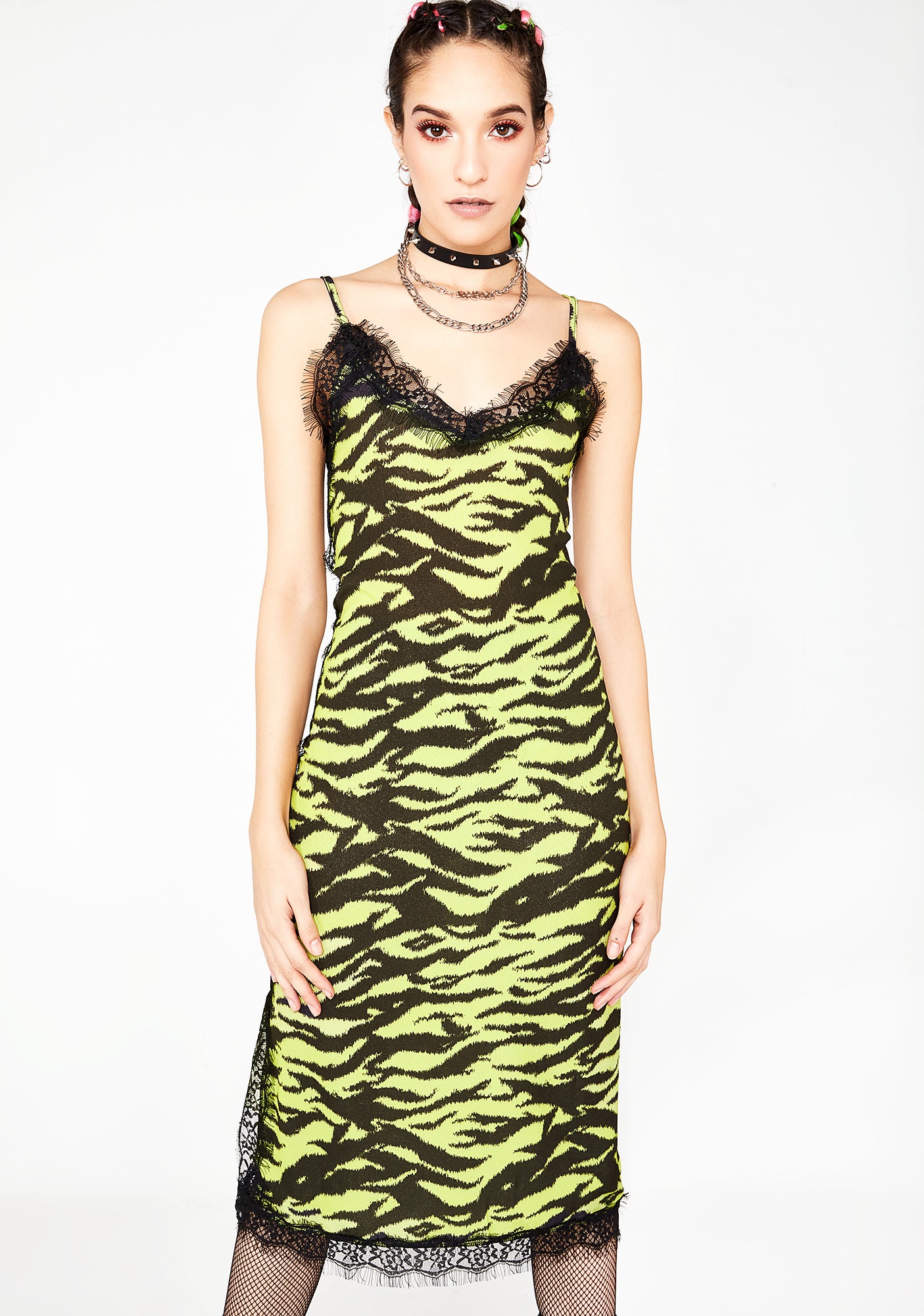 Zebra Lace Slip Dress – Dolls Kill