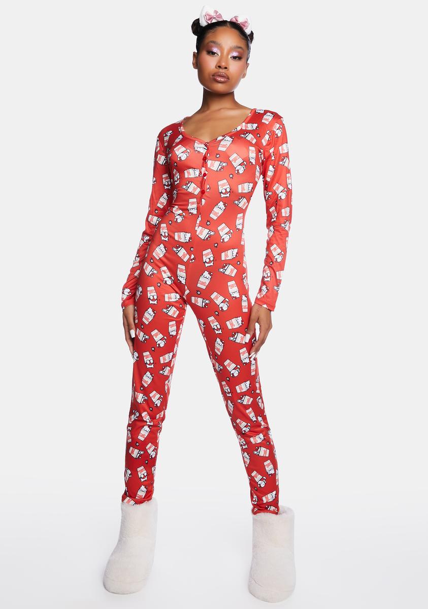 Hello Kitty x Cup Noodles Graphic Button Up Onesie Pajama - Red – Dolls ...