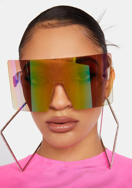 Women's Oversized Square 'Rainbow Dust' Metal Sunglasses — Eye