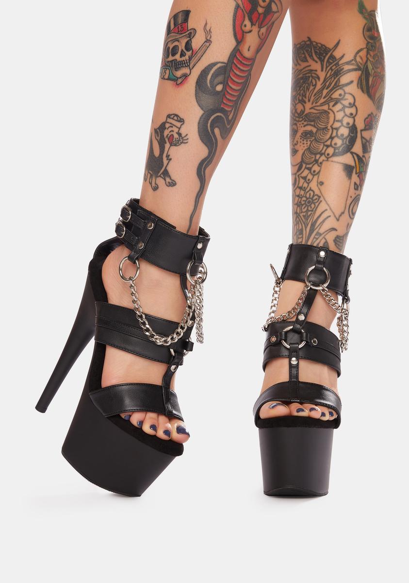 Losin' Control Chain Platform Heels