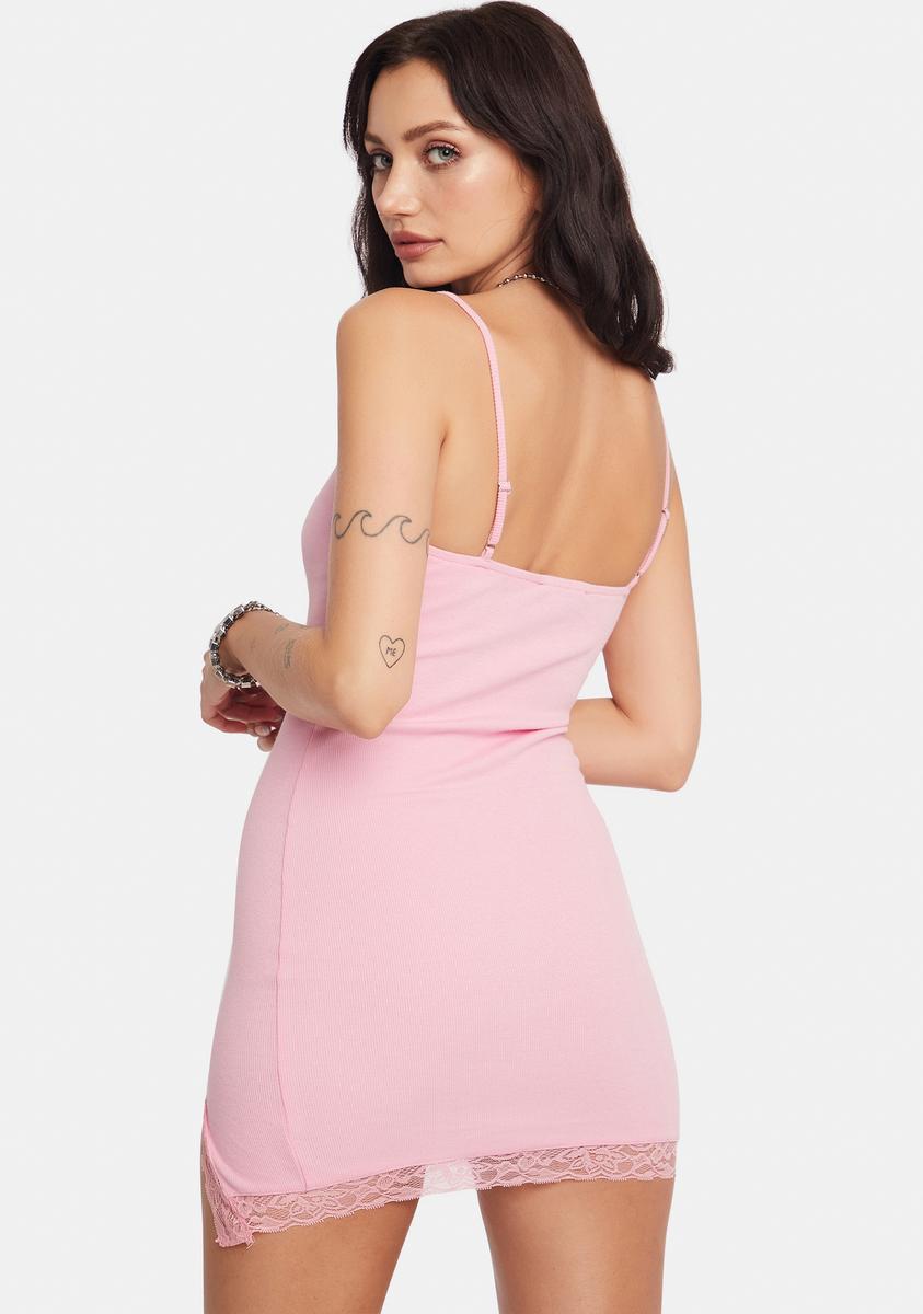 motel coti mini dress Baby Pink Rib Coti Mini Dress