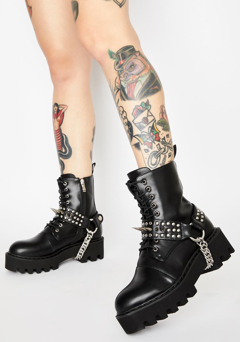 spiked combat boots