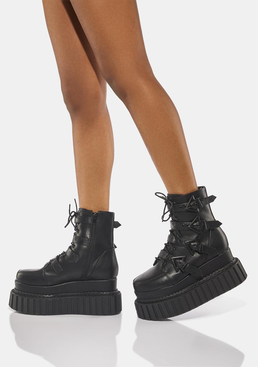 Lamoda - Buckled Up Chunky Creeper Ankle Boots