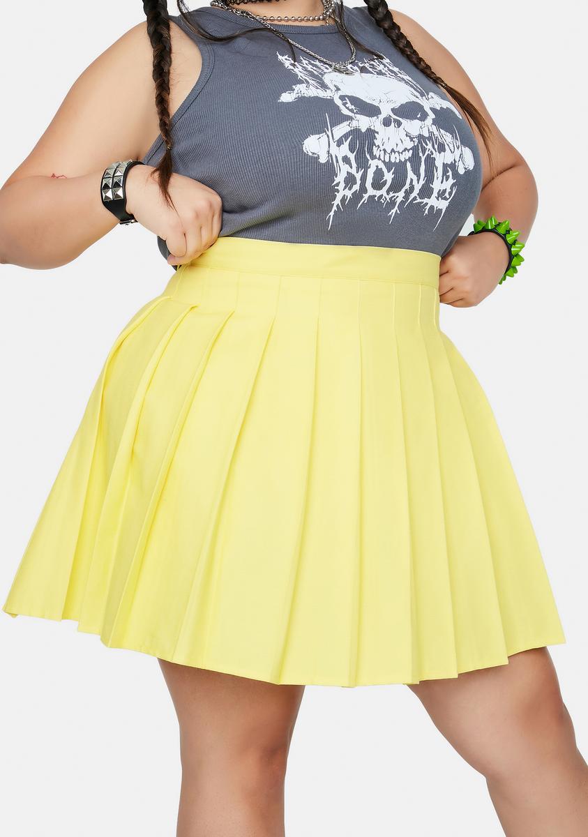 Plus Size Mini Skirt Yellow – Dolls Kill