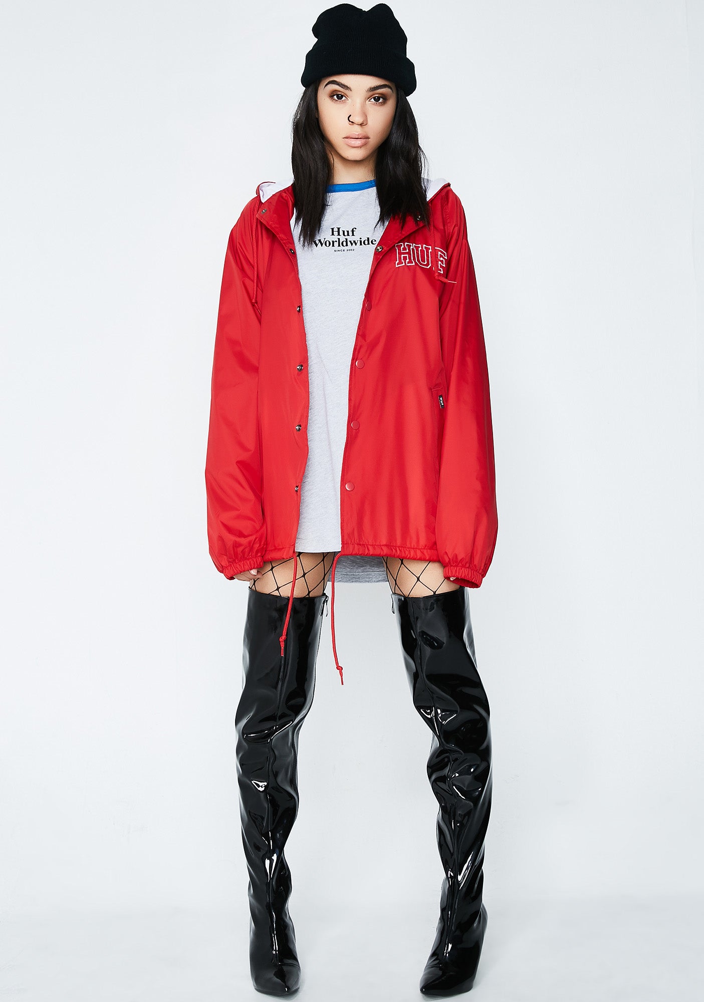 Arch Block Hooded Coach Jacket – Dolls Kill