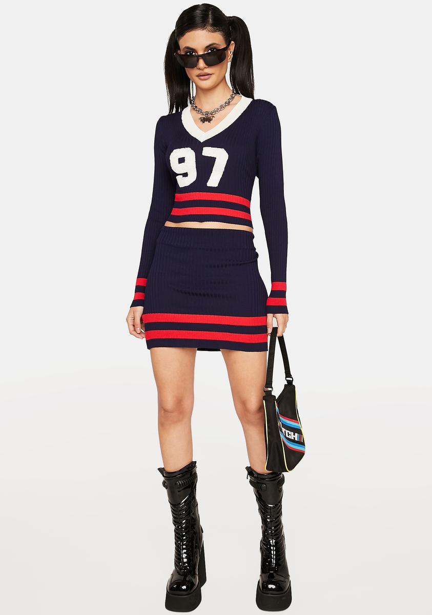 97 Sporty Knit Skirt Set Dolls Kill