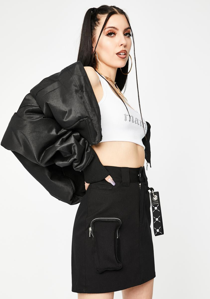 Black Pocket Mini Skirt Local Heroes,All Products : American Fashion Style Bags On Sale