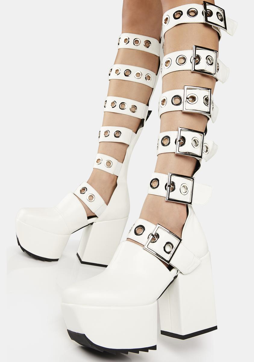 White strappy on sale boots
