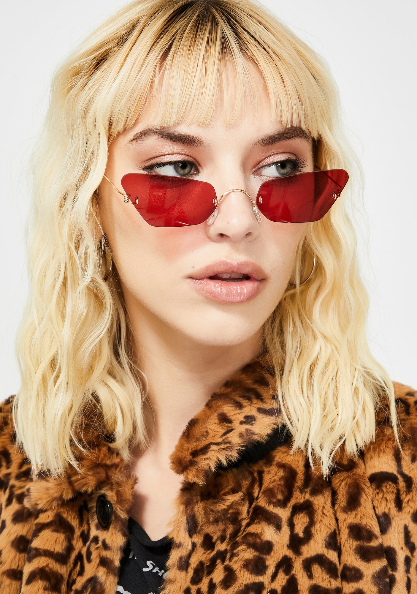 Red Clear Cat Eye Square Sunglasses – Dolls Kill