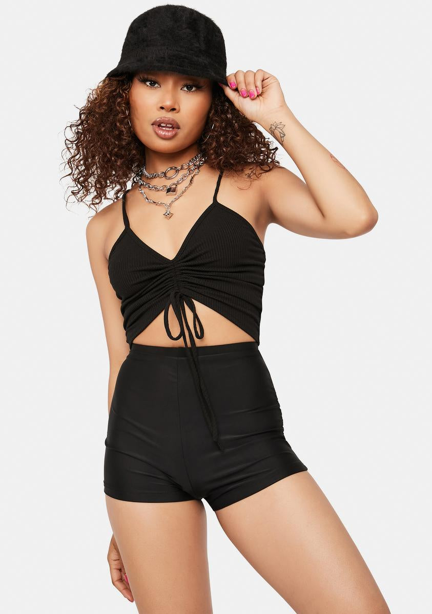 Live It Big Time Ruched Crop Top,Specials : American Fashion Style Bags On Sale