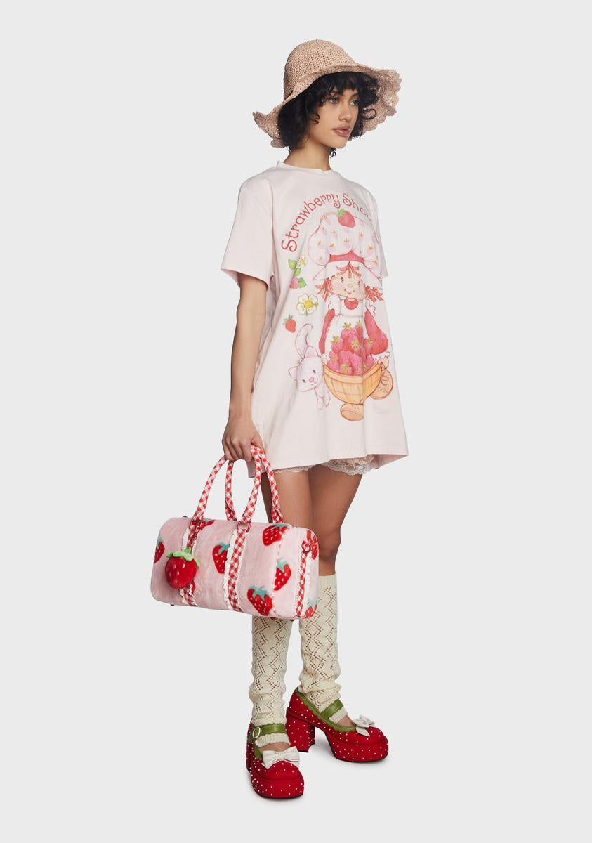 Dolls Kill X Strawberry Shortcake Oversized Graphic Tee Pink