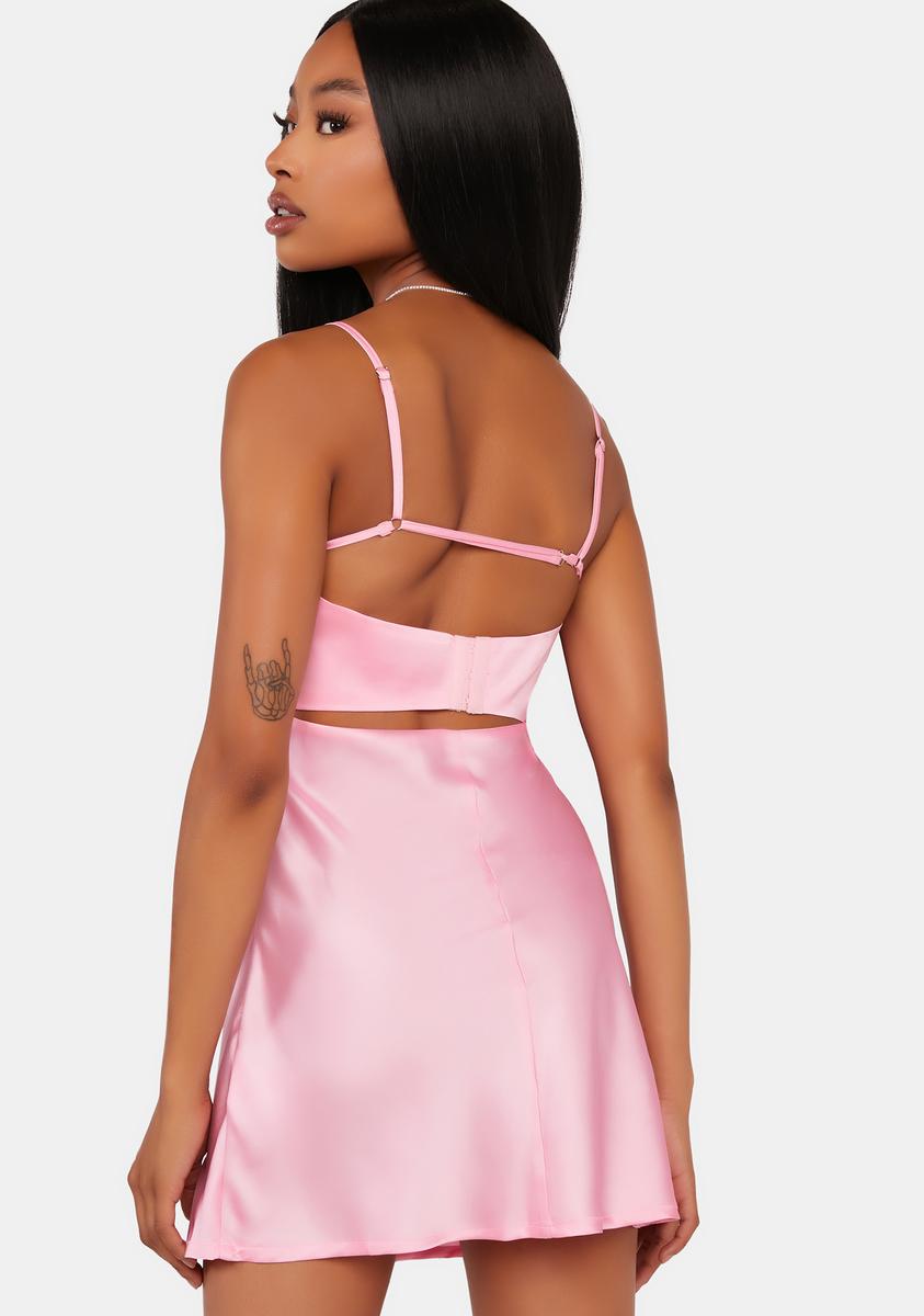 Bellamy Cut-Out Satin Mini Dress