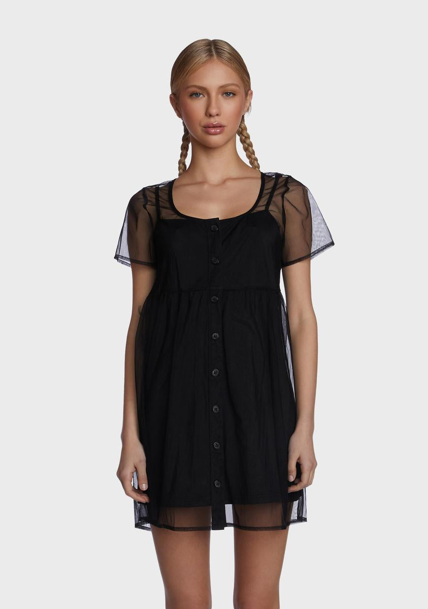 dELiA*s by Dolls Kill Sheer Babydoll Mini Dress