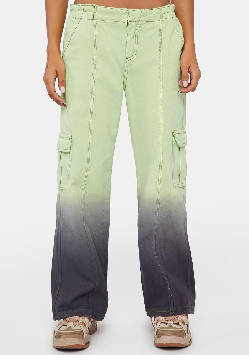 Another Girl Dip Dye Cargo Pants - Green – Dolls Kill