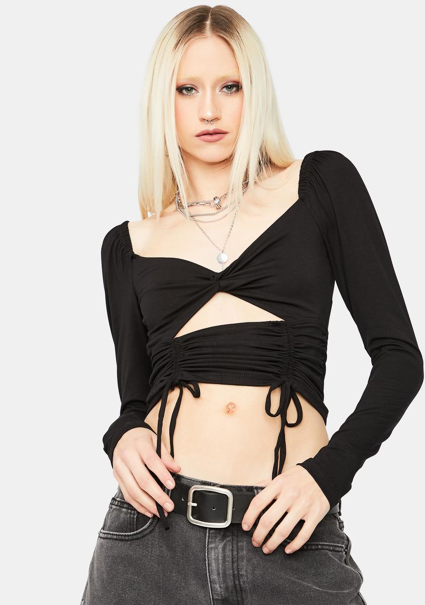 Breakin´ The Rules Cutout Ruched Crop Top,All Products : American Fashion Style Bags On Sale