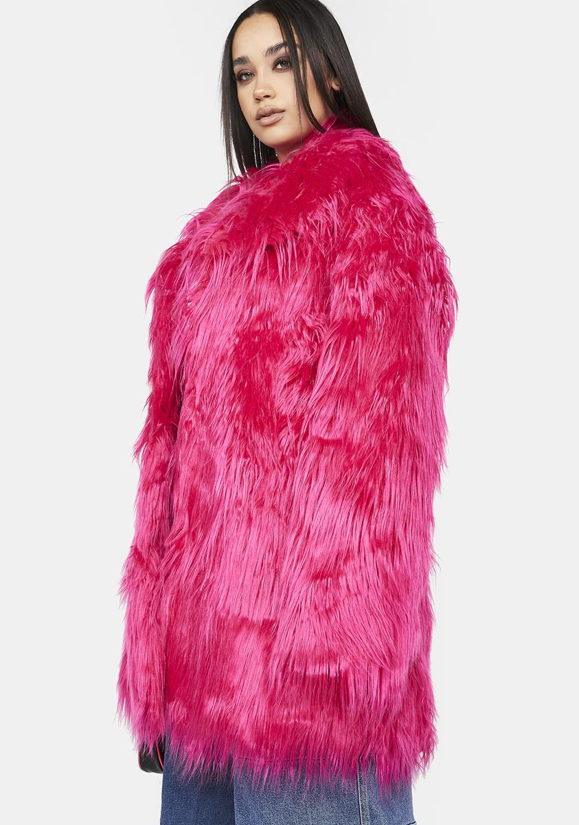 Plus Size Delia's Faux Fur Shag Coat - Hot Pink – Dolls Kill