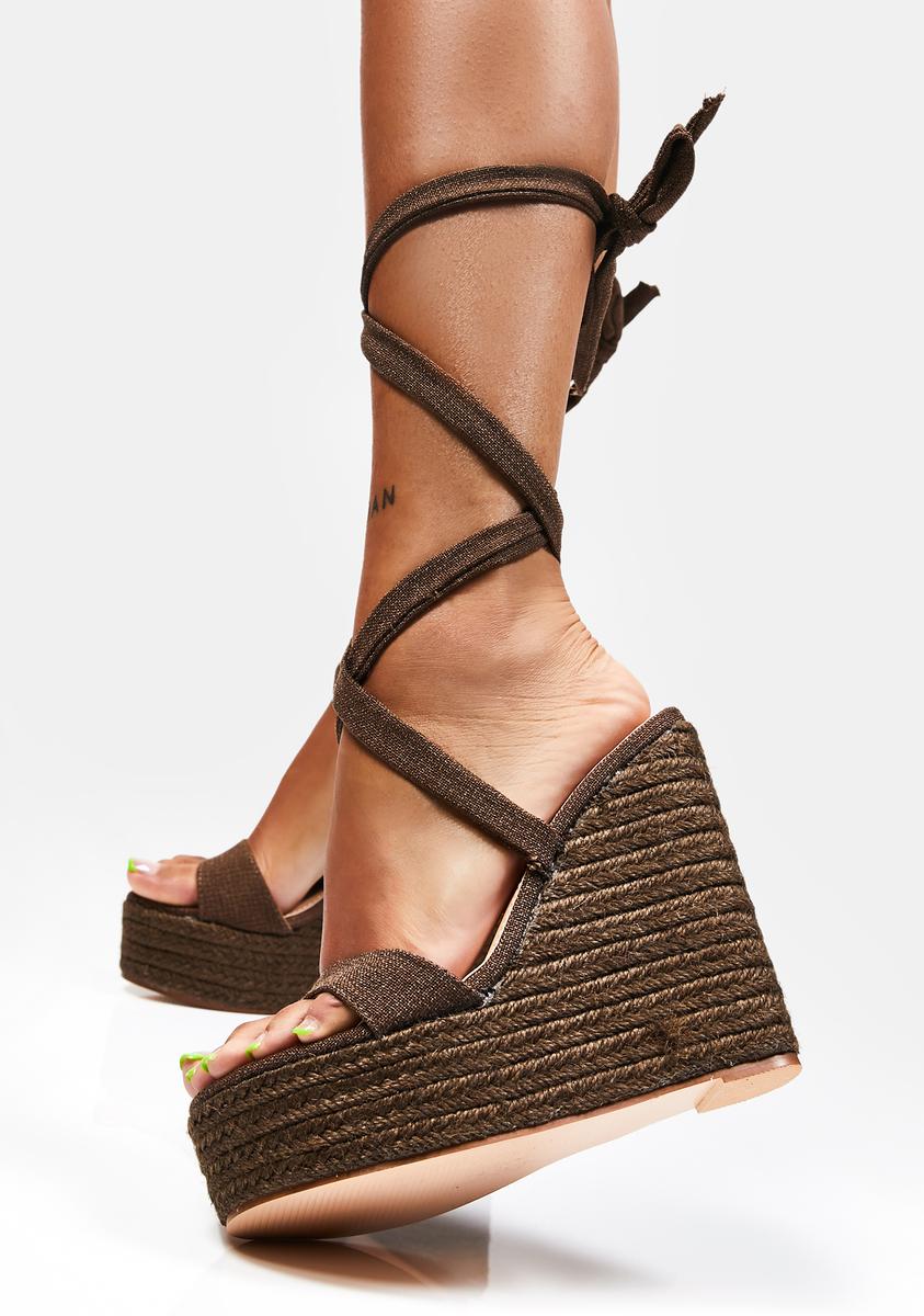 Brown Gianna Wedge Heels Public Desire,Specials : American Fashion Style Bags On Sale