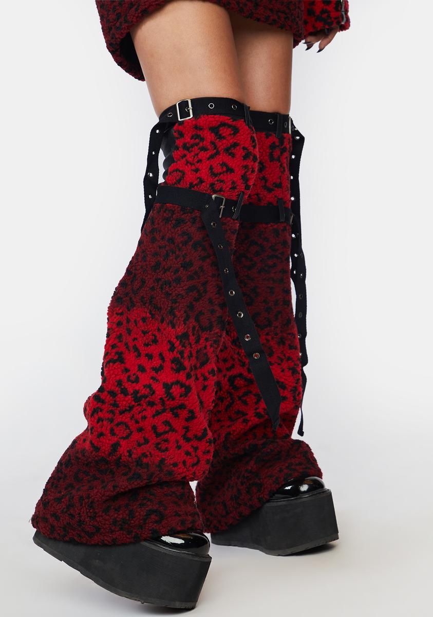 Punk Rave cheetah Print Thigh High Leg Warmer Dolls Kill
