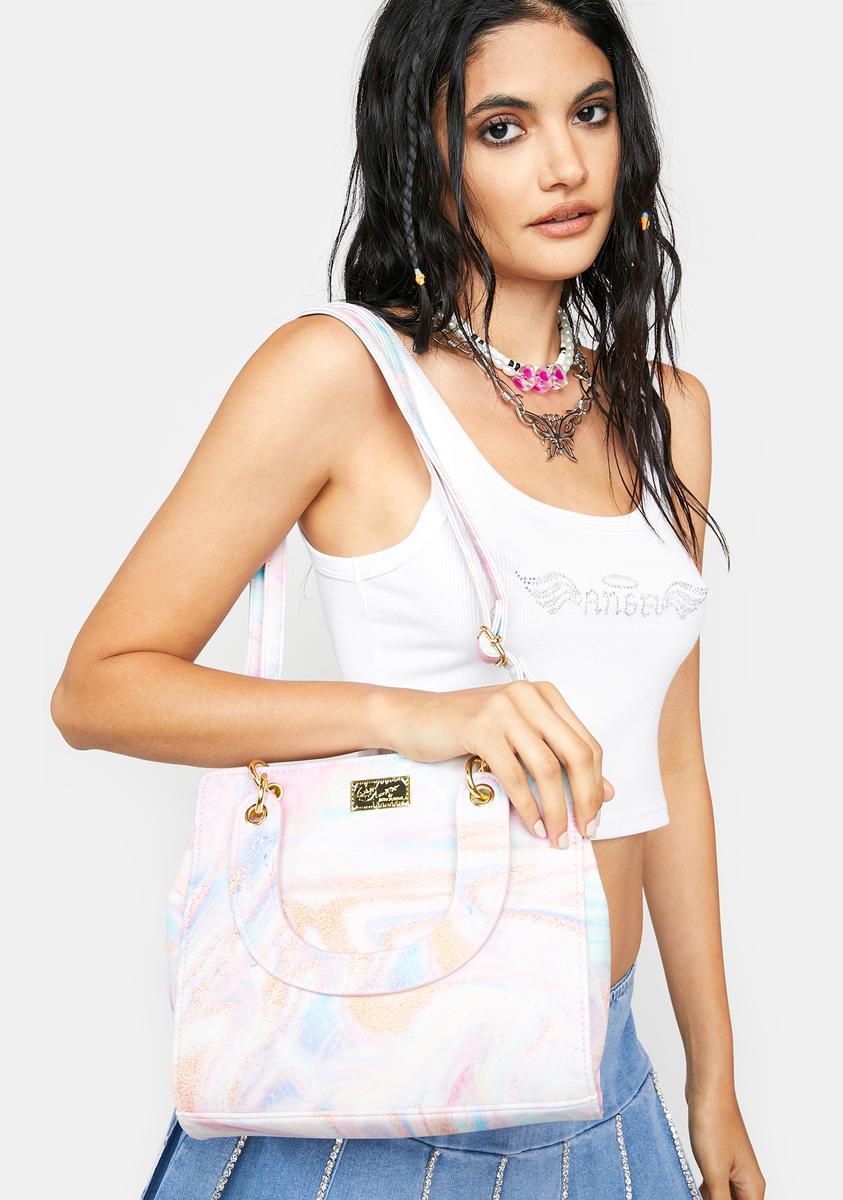 Betsey Johnson Floral Medium Satchel With Flat Handles – Dolls Kill