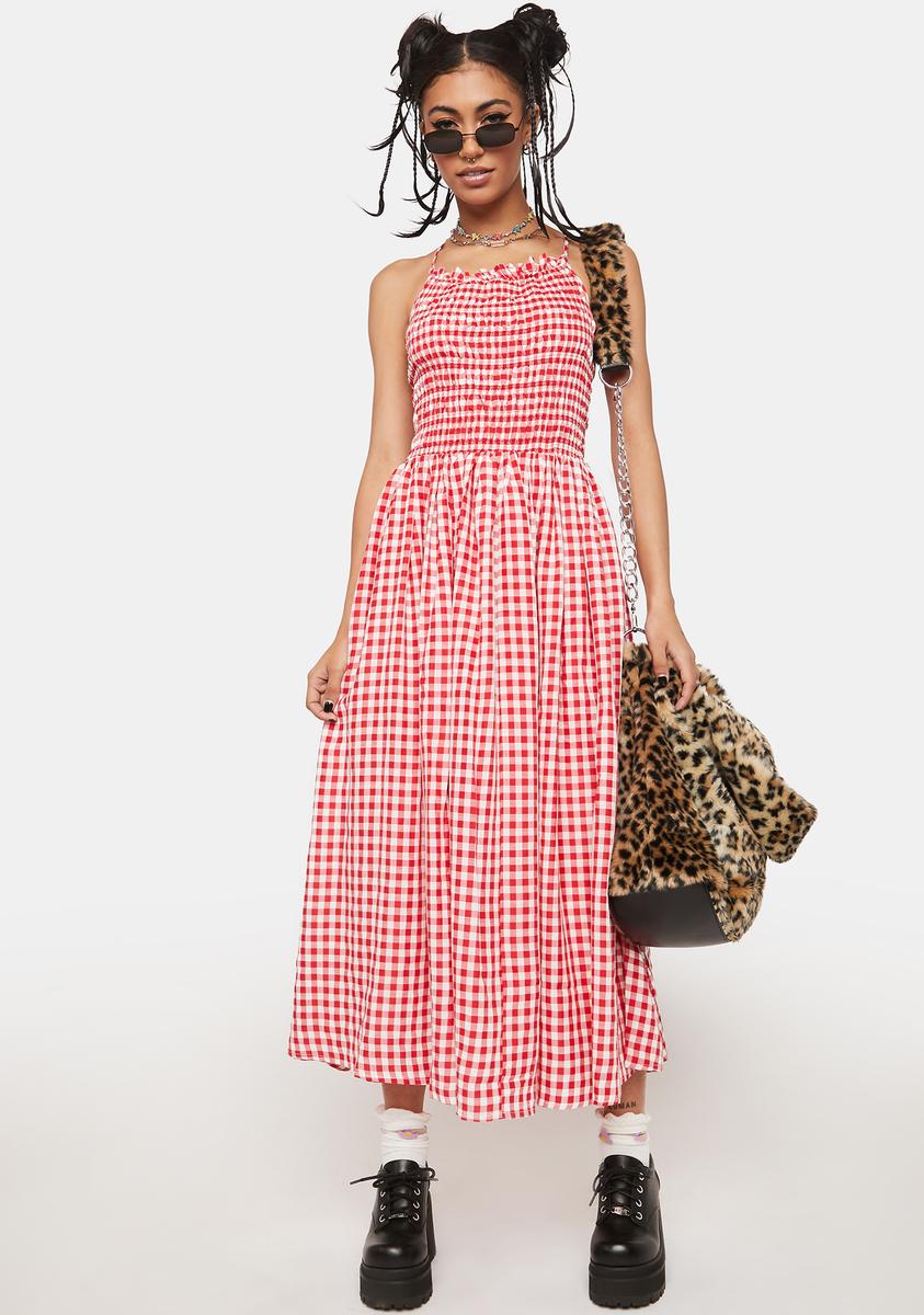 Can I Be Honest Gingham Maxi Dress