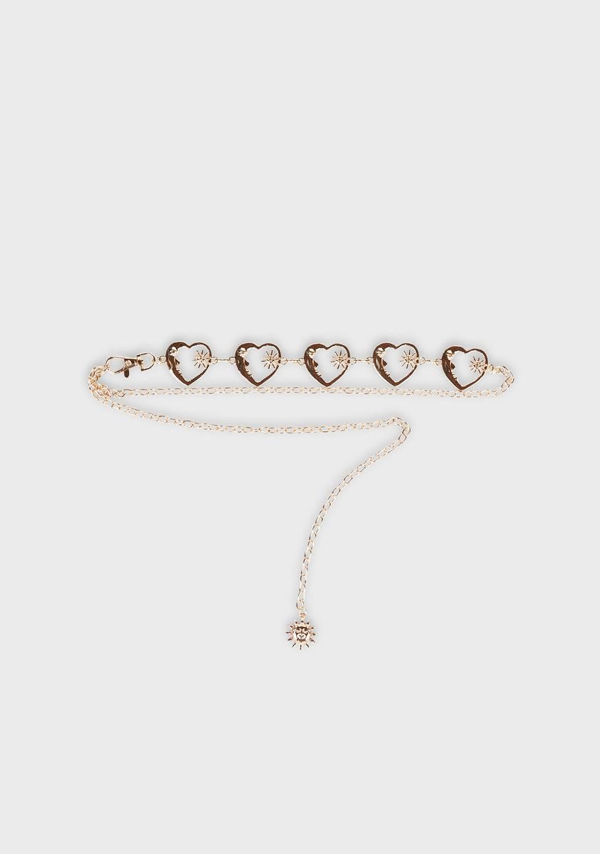 Moon Heart Body Chain - Gold – Dolls Kill