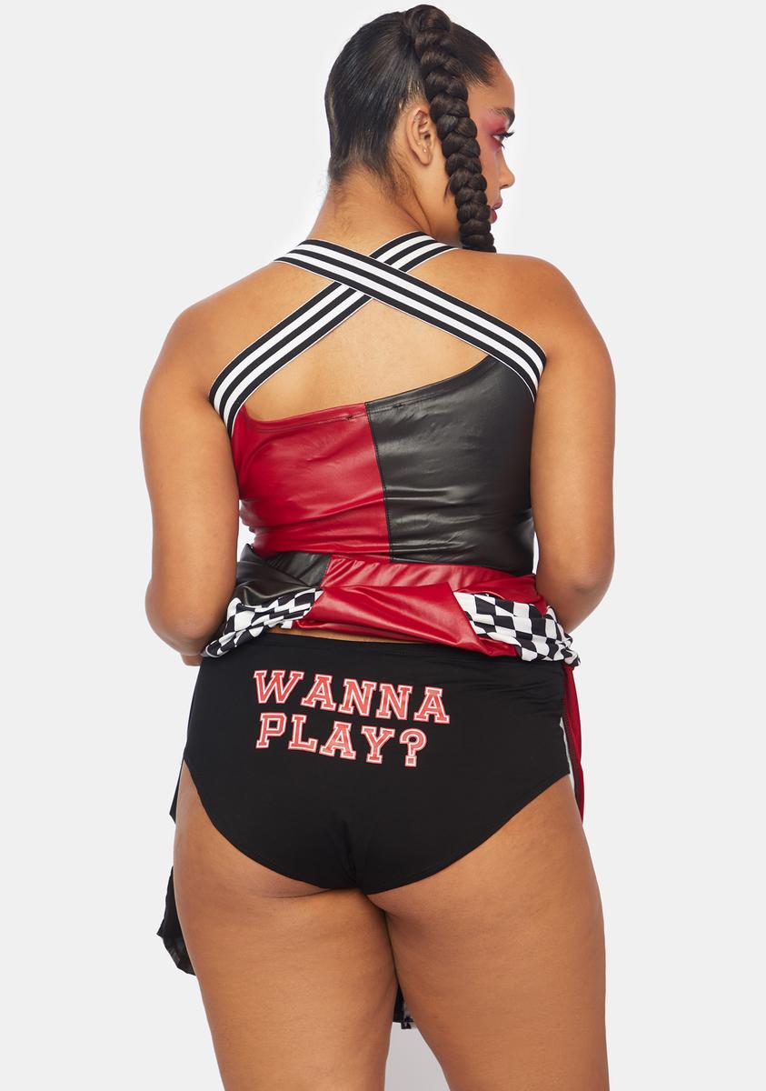 Plus Harlequin Dreams Cheerleader Costume