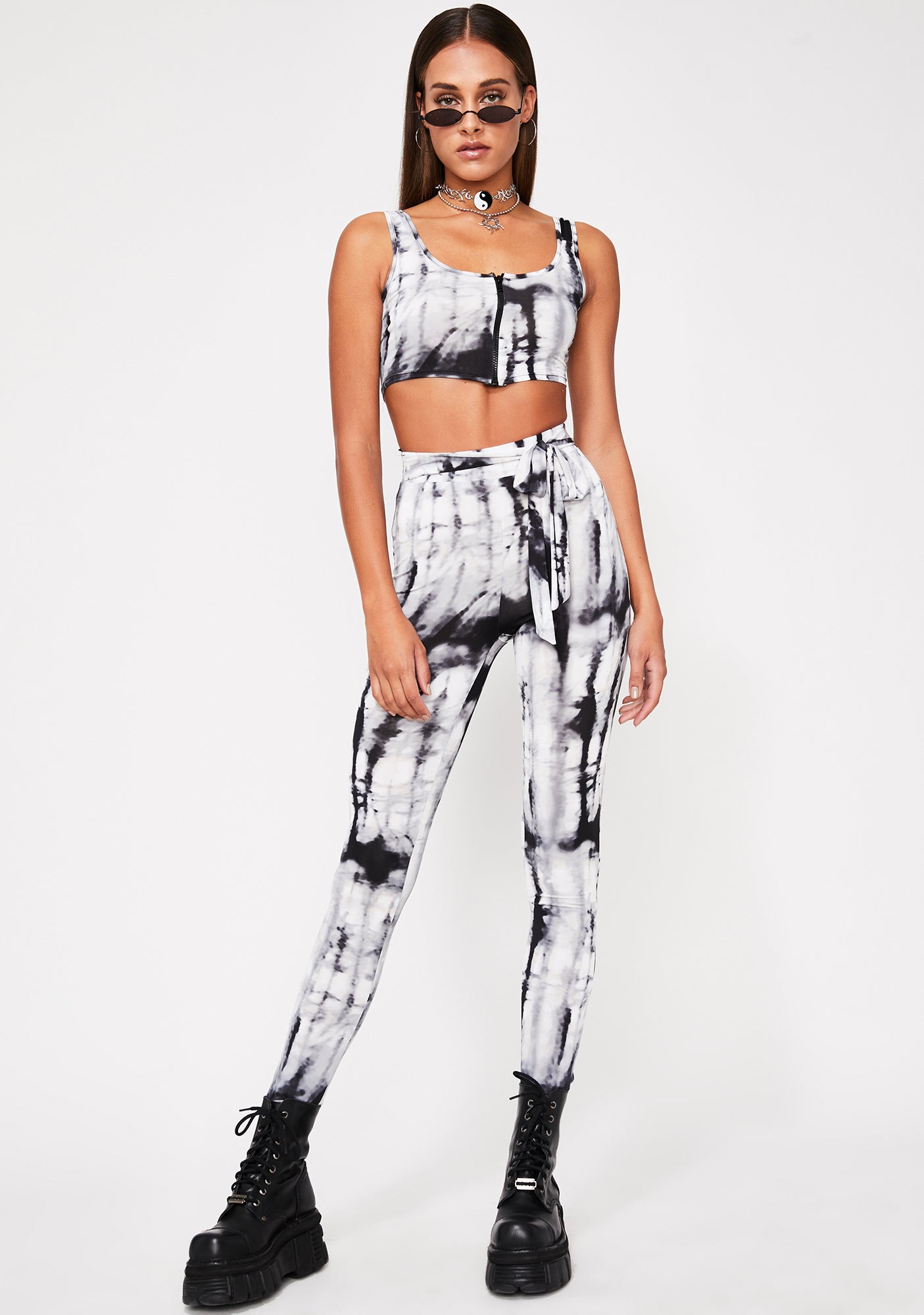 Mdaot Tie Dye Crop Tank Top Leggings Set – Dolls Kill
